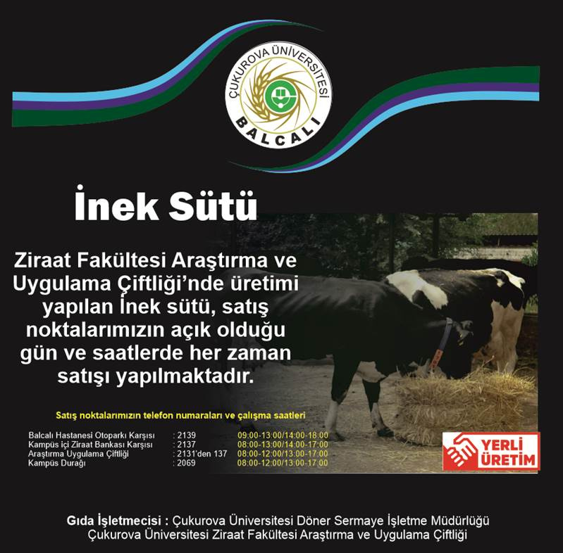 İnek sütü satışımız kantinlerimizin açık olduğu her zaman yapılmaktadır.